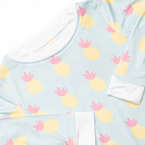 Pineapple Paradise Bamboo Pajama Set, Green