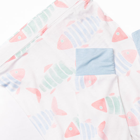 Watercolor Wonders Bamboo Pajama Set, Blue