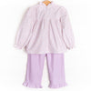 Pretty Petunia Ruffle Pant Set, Purple