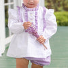 Lavender Bundles Embroidered Bloomer Set, White