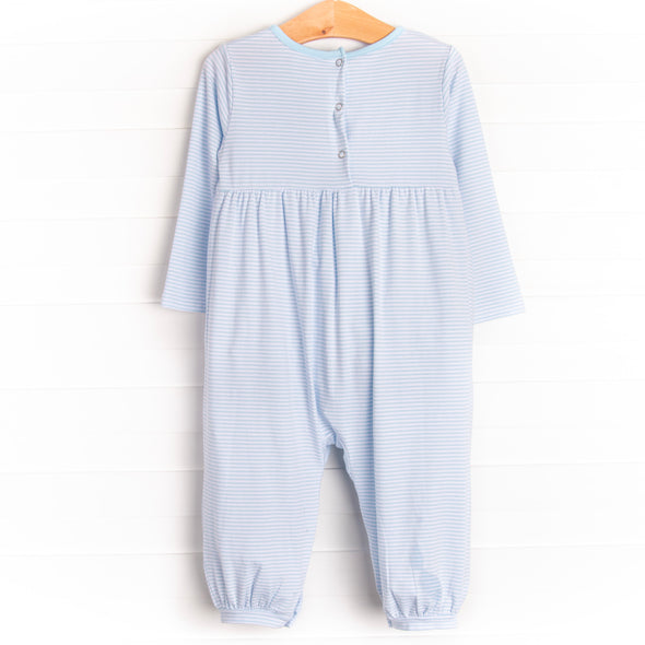 Doodle Days Embroidered Romper, Blue