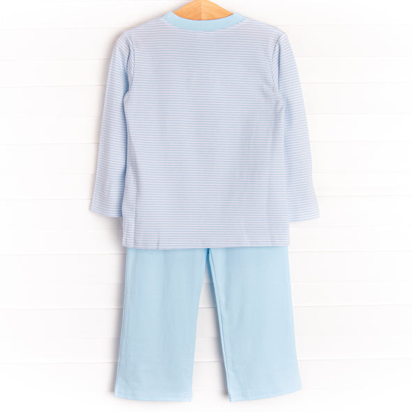 Doodle Days Embroidered Pant Set, Blue