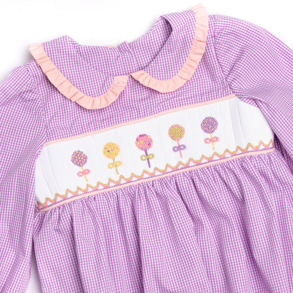 Jolly Lolli Smocked Dress, Purple