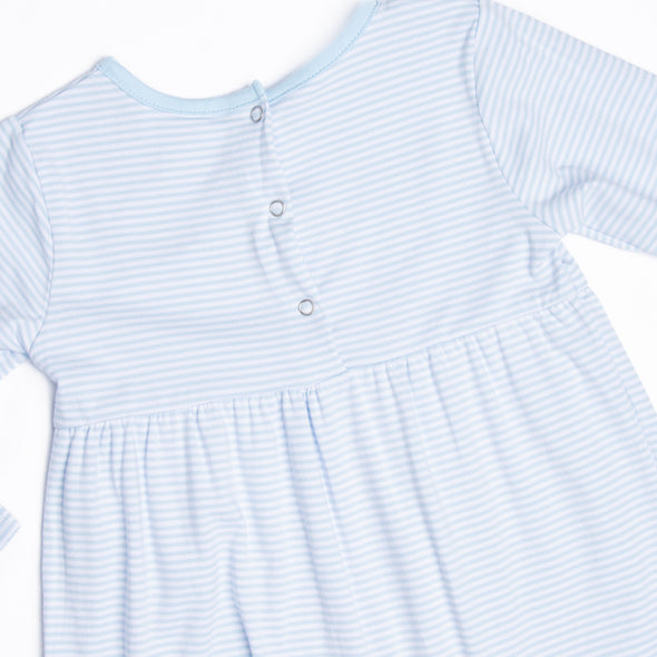 Doodle Days Embroidered Romper, Blue