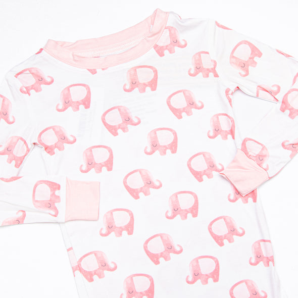 Safari Sleepover Bamboo Pajama Set, Pink