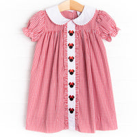 Mouse Adventures Embroidered Dress, Red