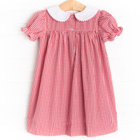 Mouse Adventures Embroidered Dress, Red