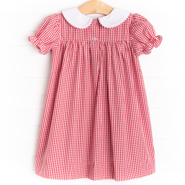 Mouse Adventures Embroidered Dress, Red