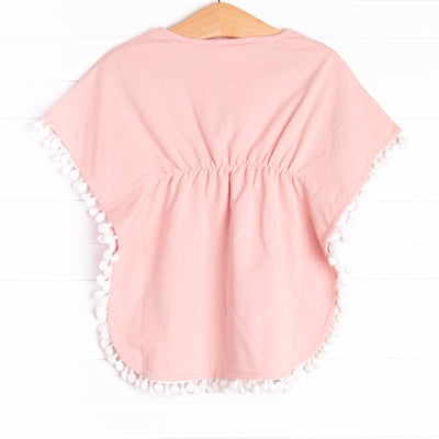 Pom Pom Trim Swim Cover Up, Pink