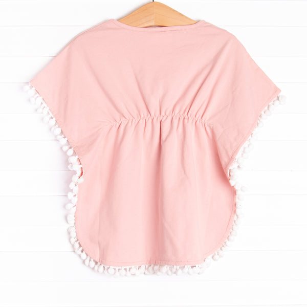Pom Pom Trim Swim Cover Up, Pink