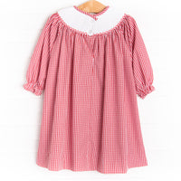 Mouse Adventures Smocked Bishop Dress, Red