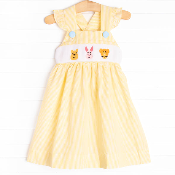 Fun Friends Smocked Dress, Yellow