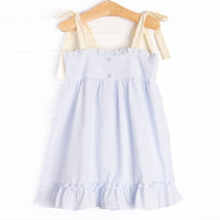 Lemon Slice Smocked Dress, Blue