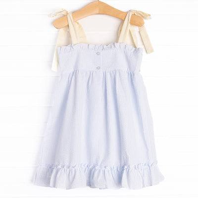 Lemon Slice Smocked Dress, Blue
