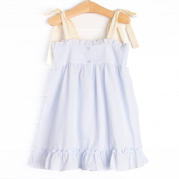 Lemon Slice Smocked Dress, Blue