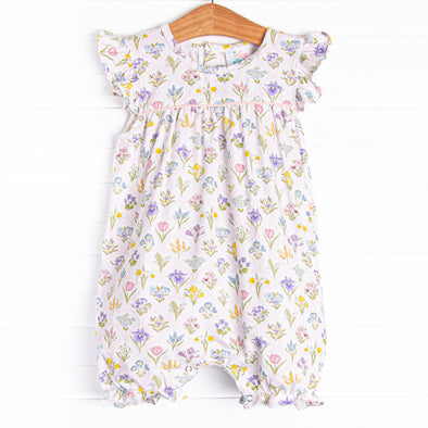 Vintage Vines Bubble Romper, Pink