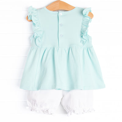 Lillie Flutter Pima Bloomer Set, Mint