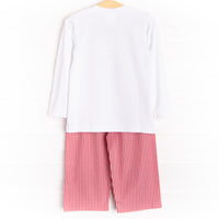 Mouse Adventures Smocked Pant Set, Red
