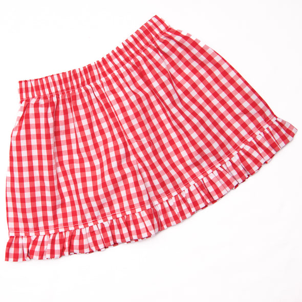 Mousin' Around Smocked Ruffle Short Set, Red