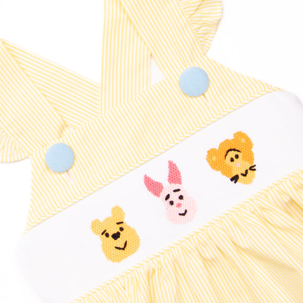 Fun Friends Smocked Dress, Yellow