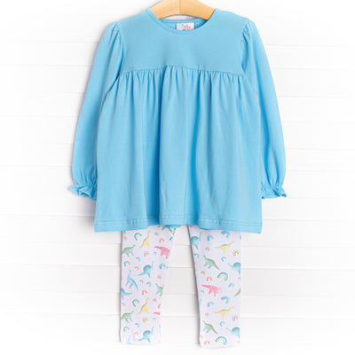 Rainbows and Roars Legging Set, Blue