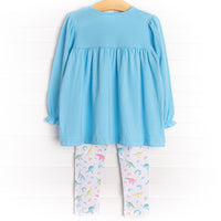 Rainbows and Roars Legging Set, Blue