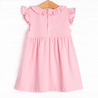 Putting Around Pima Embroidered Dress, Pink