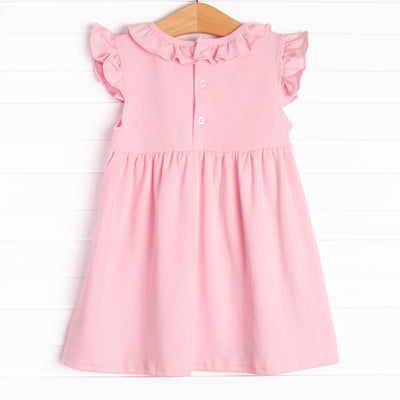 Putting Around Pima Embroidered Dress, Pink