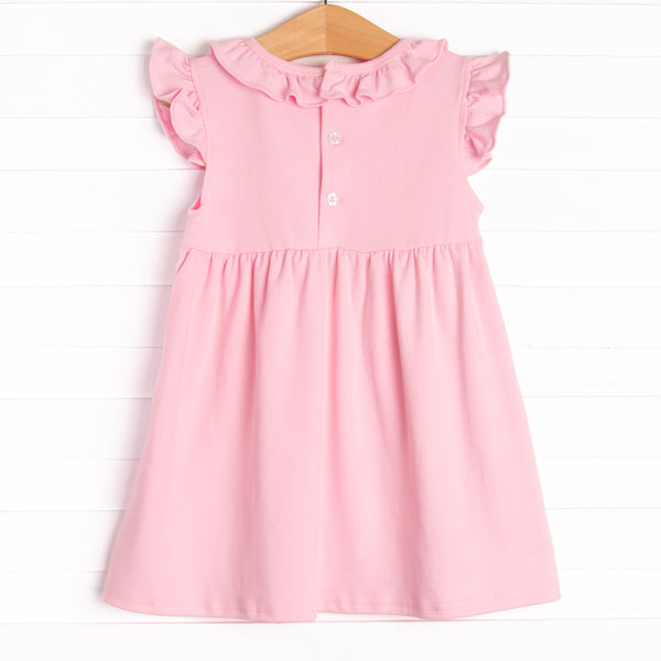 Putting Around Pima Embroidered Dress, Pink