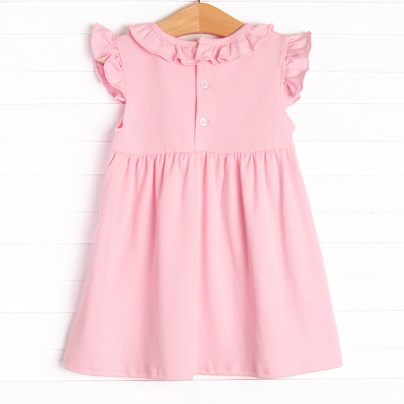 Putting Around Pima Embroidered Dress, Pink