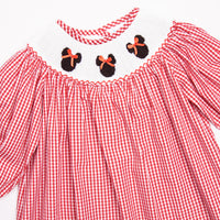 Mouse Adventures Smocked Bishop Dress, Red