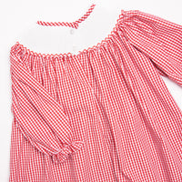 Mouse Adventures Smocked Bishop Dress, Red