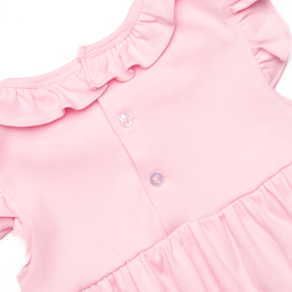 Putting Around Pima Embroidered Dress, Pink