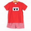 Mousin' Around Smocked Short Set, Red