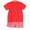 Mousin' Around Smocked Short Set, Red