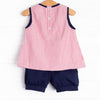 Anchored Ashore Applique Bloomer Set, Red