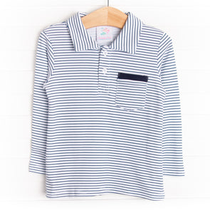Jacob Pima Shirt, Navy Stripe