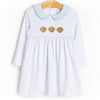 Pups and Paws Pima Embroidered Dress, Blue