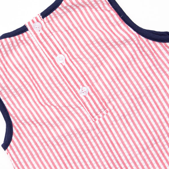 Anchored Ashore Applique Bloomer Set, Red