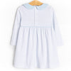Pups and Paws Pima Embroidered Dress, Blue