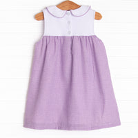 Tulip Tiers Embroidered Dress, Purple