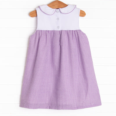 Tulip Tiers Embroidered Dress, Purple