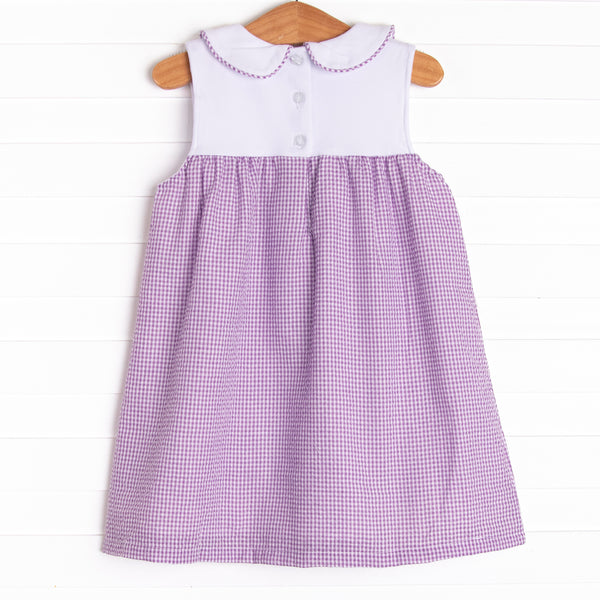 Tulip Tiers Embroidered Dress, Purple