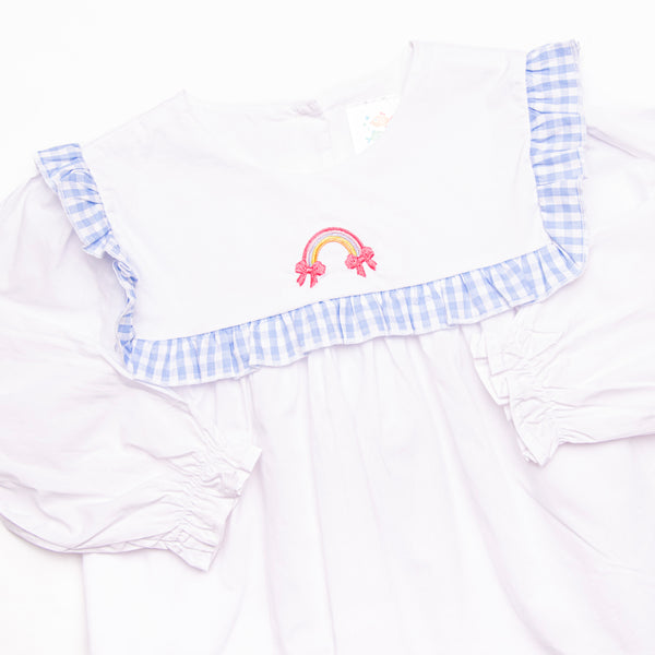 Pocketful of Sunshine Embroidered Ruffle Pant Set, Blue