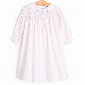 Give Me Roses Smocked Bishop Dress, Pink