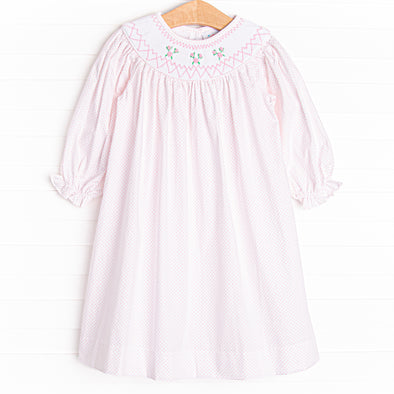 Give Me Roses Smocked Bishop Dress, Pink