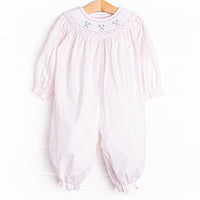 Give Me Roses Smocked Romper, Pink