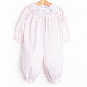 Give Me Roses Smocked Romper, Pink