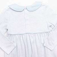 Pups and Paws Pima Embroidered Dress, Blue