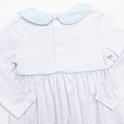 Pups and Paws Pima Embroidered Dress, Blue